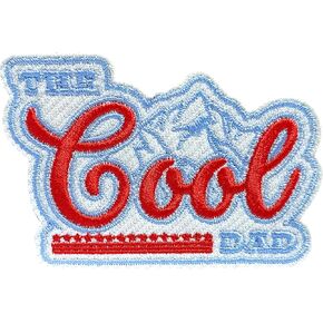 The Cool Dad Patch 3 Inches Happy Father's Day Dad Joke Mountain Funny Dad Gifts Iron On/Sew On Embroidery Fabric Applique Patches for Trucker Hats Clothes Backpack DIY Accessories Friends Mom Gifts
