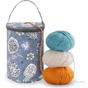 Small Portable Yarn Holder with Anti-Tangle Design, Crochet Yarn Bag for 2-3 Standard Size Balls and Tools, Ideal Crocheting Gifts for Women and Crocheter(Grey)