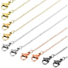 50 Pack Necklace Chains Bulk Multicolor Necklace Chains for Jewelry Making Alloy Jewelry Chains DIY Cable Link Chains Necklace Making Kit for DIY Jewelry Making, 20 Inches