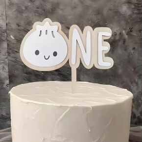 Little Dumpling Wood Cake Topper,Dumpling Theme First Birthday Party Decorations,Dumpling Baby Shower Theme,Boy Baby/Girl Baby 1st Bithday Party (Dumpling Wood Topper)