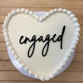 Acrylic Black Engaged Cake Topper,Engagement cake topper,Engagement Party Decorations Bride to Be Bridal Shower Bachelorette Party Supplies