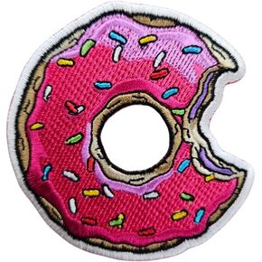 3.5" Embroidered Donut Iron On Patch | Decorative Donut Applique Iron On/Sew On Patches for Clothing, Hats, Clothes, Backpacks, Holes, Jackets