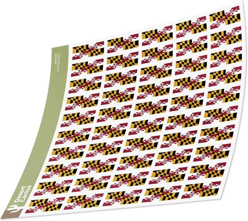 Desert Cactus Maryland State Flag Sticker MD Secal 1 بوصة مستطيل الألواح 50 قطعة إجمالية Kids Logo Scrapbook Car Vinyl Window Pumper Lapper R in Saudi Arabia
