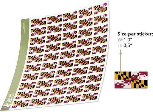 Desert Cactus Maryland State Flag Sticker MD Secal 1 بوصة مستطيل الألواح 50 قطعة إجمالية Kids Logo Scrapbook Car Vinyl Window Pumper Lapper R in Saudi Arabia
