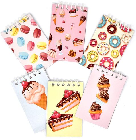 48 Count Donuts Ice Cream Cupcake Cookie Mini Notepads Cone Cake Dessert Themed Memo Spiral Notebooks for Kids Boys Girls Teacher School Classroom Rewards Goody Bag Birthday Party Favor Supplies Decor in Saudi Arabia