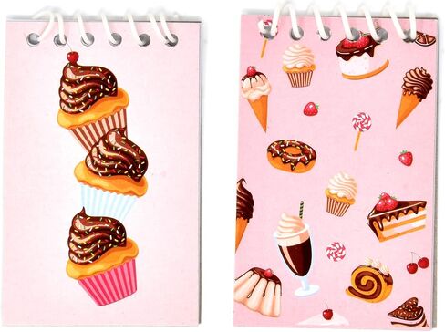 48 Count Donuts Ice Cream Cupcake Cookie Mini Notepads Cone Cake Dessert Themed Memo Spiral Notebooks for Kids Boys Girls Teacher School Classroom Rewards Goody Bag Birthday Party Favor Supplies Decor in Saudi Arabia