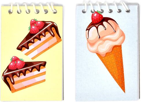 48 Count Donuts Ice Cream Cupcake Cookie Mini Notepads Cone Cake Dessert Themed Memo Spiral Notebooks for Kids Boys Girls Teacher School Classroom Rewards Goody Bag Birthday Party Favor Supplies Decor in Saudi Arabia