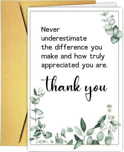 Supoeguk Thank You Card for Employee Boss Coworker, Appreciation Card for Teacher Mentor Friend, Never Underestimate The Difference You Make... in Kuwait