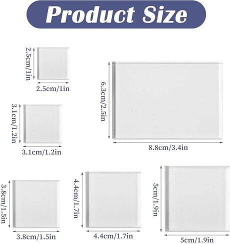 6 أجهزة كمبيوتر أكريليك كتل التصوير الأكريليك الفوتوغرافي بلوك زفاف شقة وضع الدعائم واضحة أدوات ختم مجموعة مجموعة مصنوعة من طوابع الكتل للسيارة القبضة لصنع أداة ختم DIY in Kuwait