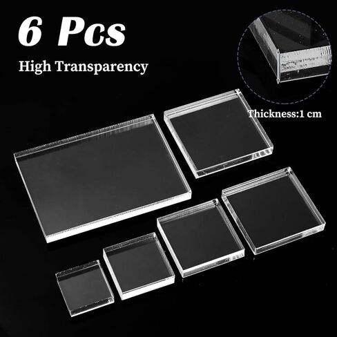 6 أجهزة كمبيوتر أكريليك كتل التصوير الأكريليك الفوتوغرافي بلوك زفاف شقة وضع الدعائم واضحة أدوات ختم مجموعة مجموعة مصنوعة من طوابع الكتل للسيارة القبضة لصنع أداة ختم DIY in Kuwait