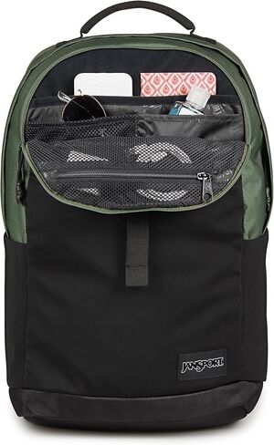 حقيبة الظهر Jansport Journey Pack-مقصورة رئيسية كبيرة ، جيوب زجاجة ماء مزدوجة ، مقصورة كمبيوتر محمول مبطنة بحجم 15 بوصة مع جبل ثلاثي المبطن ، أسود in Kuwait