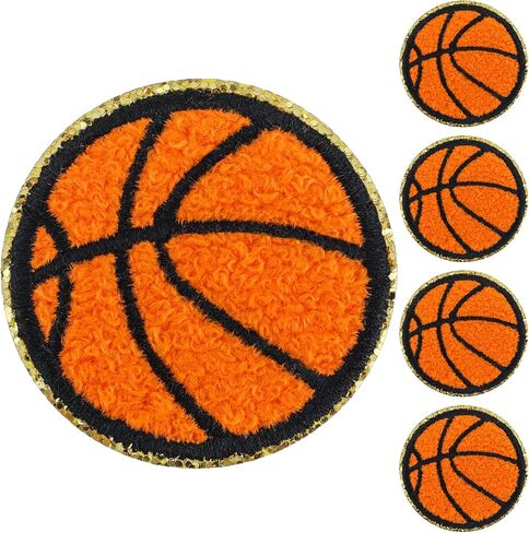 5 PCS Soccer Iron On Patches, Sports Chenille Embroidered Patch Sew on Gold Style Patch DIY Applique for Emblem T-Shirts Jackets Jeans Caps Backpacks (Soccer) in Saudi Arabia