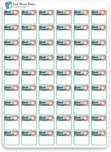Blood Sugar Tracker Stickers - 54 Health Planner Stickers 1/2" - Diabetes Diabetic Hypoglycemia - Habit Tracker Planner Stickers - Essential Calendar bujo journaling (Blood Sugar, 1 Sheet) in Kuwait