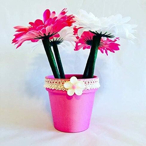 S-shine Assorted Color Mixed Four Colors Flower Pens Daisy Flower Ball Pen Ballpoint Pens Ball Point Writing Pen (1 Dozen (12pcs)) in Saudi Arabia