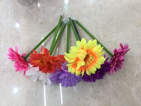 S-shine Assorted Color Mixed Four Colors Flower Pens Daisy Flower Ball Pen Ballpoint Pens Ball Point Writing Pen (1 Dozen (12pcs)) in Saudi Arabia