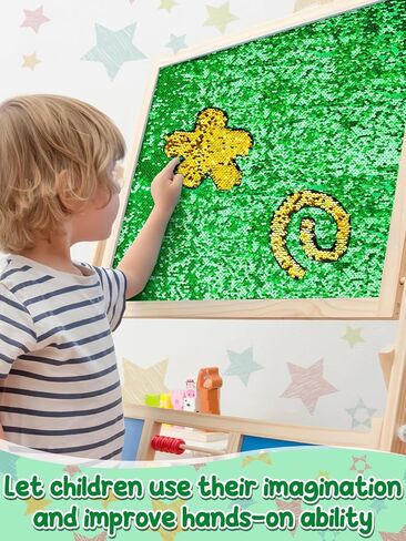 Sensory Wall Sequin Flip Fabric for Kids - 36" × 49", 0.2'' Reversible Sensory Sequin Glitter Fabric Wall Gift, Laser Cut Edge, for Classroom Home Tactile Therapeutic, Sapphire Blue in Saudi Arabia