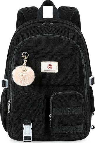 Hidds School Backpack for Teens Girls Women 15.6 Inch Laptop College Backpacks Corduroy Kids Bookbag Students Travel Daypack Womens (Blue) in Saudi Arabia