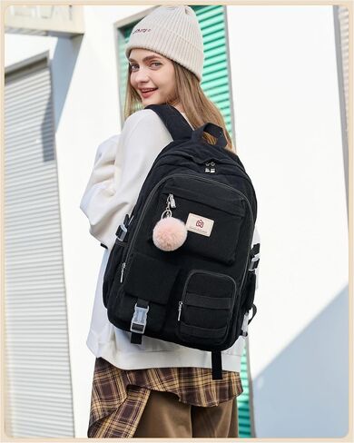 Hidds School Backpack for Teens Girls Women 15.6 Inch Laptop College Backpacks Corduroy Kids Bookbag Students Travel Daypack Womens (Blue) in Saudi Arabia