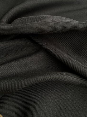 Gabardine Fabric Delight - Fremium Fabric by The Yard for Suits و Overcoats و Dresses و Blazers والمزيد! رفاهية البوليستر متعددة الاستخدامات ، عرض 58-60 بوصة - متوفرة في 1 ياردة - 1 ياردة (أسود) in Kuwait