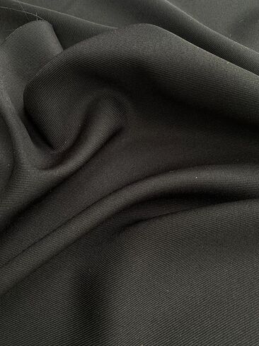 Gabardine Fabric Delight - Fremium Fabric by The Yard for Suits و Overcoats و Dresses و Blazers والمزيد! رفاهية البوليستر متعددة الاستخدامات ، عرض 58-60 بوصة - متوفرة في 1 ياردة - 1 ياردة (أسود) in Kuwait