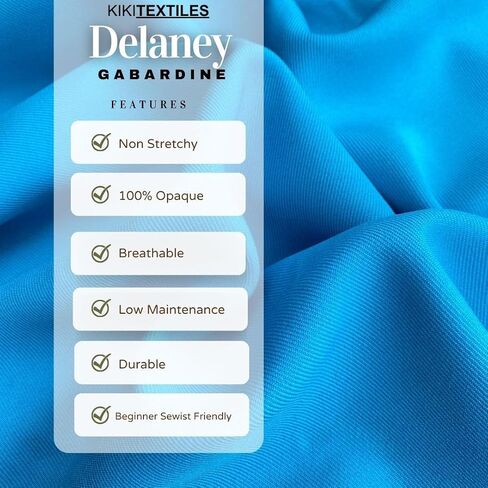 Gabardine Fabric Delight - Fremium Fabric by The Yard for Suits و Overcoats و Dresses و Blazers والمزيد! رفاهية البوليستر متعددة الاستخدامات ، عرض 58-60 بوصة - متوفرة في 1 ياردة - 1 ياردة (أسود) in Kuwait