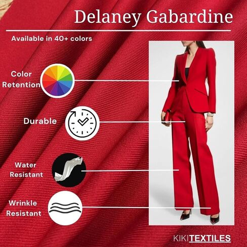 Gabardine Fabric Delight - Fremium Fabric by The Yard for Suits و Overcoats و Dresses و Blazers والمزيد! رفاهية البوليستر متعددة الاستخدامات ، عرض 58-60 بوصة - متوفرة في 1 ياردة - 1 ياردة (أسود) in Kuwait