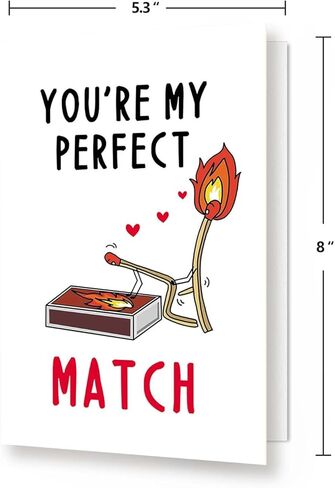 بطاقة هدايا عيد ميلاد مضحكة للرجال نساء ، بطاقة الذكرى السنوية الحب لصديقها ، هدية عيد الحب سعيد من صديقته ، أنت مباراة مثالية لي in Kuwait