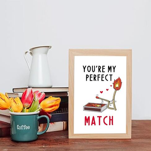 بطاقة هدايا عيد ميلاد مضحكة للرجال نساء ، بطاقة الذكرى السنوية الحب لصديقها ، هدية عيد الحب سعيد من صديقته ، أنت مباراة مثالية لي in Kuwait