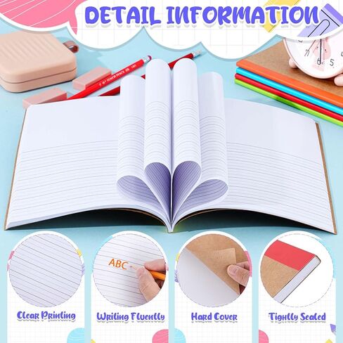 Henoyso 20 PCS 120 PAGES COPPOCION COPPOCITION NOTERS 9.75 × 7.5 بوصة المجلات الأولية للأطفال كتابة اليدوية والرسم في مرحلة ما قبل المدرسة ، الصفوف K-2 ، روضة الأطفال (قوس قزح) in Saudi Arabia