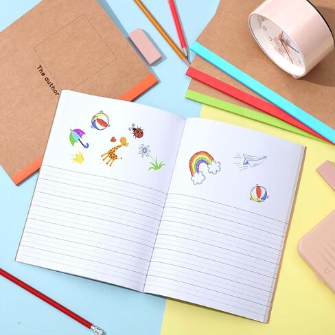 Henoyso 20 PCS 120 PAGES COPPOCION COPPOCITION NOTERS 9.75 × 7.5 بوصة المجلات الأولية للأطفال كتابة اليدوية والرسم في مرحلة ما قبل المدرسة ، الصفوف K-2 ، روضة الأطفال (قوس قزح) in Saudi Arabia