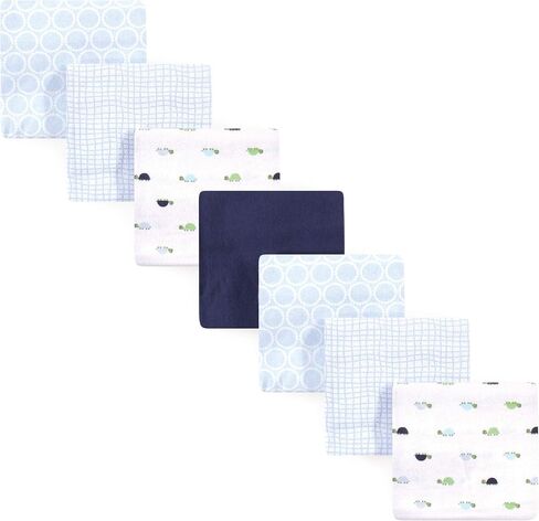 Luvable Friends Unisex Baby Cotton Flannel Receiving Blankets, Train 7-Pack, One Size (Pack of 2) in Saudi Arabia