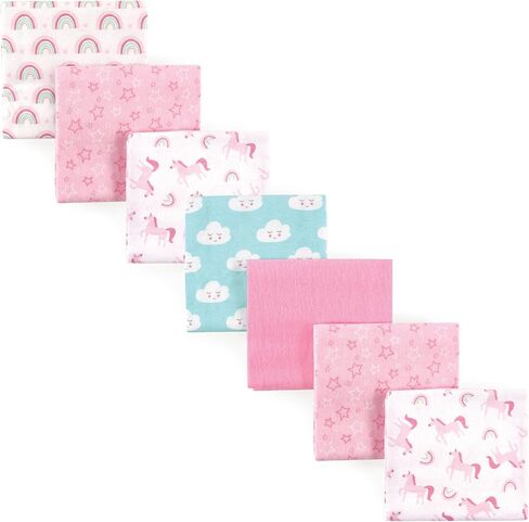 Luvable Friends Unisex Baby Cotton Flannel Receiving Blankets, Train 7-Pack, One Size (Pack of 2) in Saudi Arabia