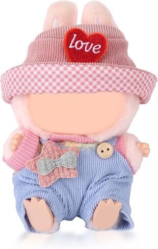 Clothes Suitable for Doll, Cute Toy Clothes Hat T-Shirts Overalls Stylish Outfit Accessories for 6.7in Doll in Saudi Arabia