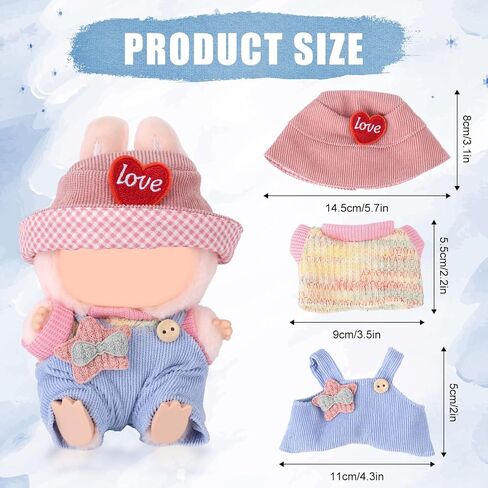Clothes Suitable for Doll, Cute Toy Clothes Hat T-Shirts Overalls Stylish Outfit Accessories for 6.7in Doll in Saudi Arabia
