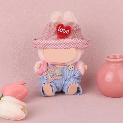 Clothes Suitable for Doll, Cute Toy Clothes Hat T-Shirts Overalls Stylish Outfit Accessories for 6.7in Doll in Saudi Arabia
