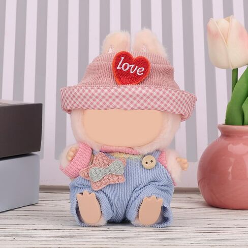 Clothes Suitable for Doll, Cute Toy Clothes Hat T-Shirts Overalls Stylish Outfit Accessories for 6.7in Doll in Saudi Arabia