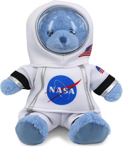 DolliBu Baby Blue Bear Astronaut Plush Toy - Wild Life Astronaut Stuffed Animal with Space Helmet and NASA Astronaut Suit, Spaceman Doll Decor for Girls and Boys with Personalization - 8 Inch in Saudi Arabia