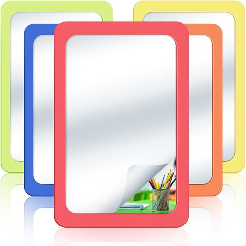 Dandat 10 Pcs Small Mirrors for Crafts Kids Mirror Plastic Mirror for Kids 6 x 4 Inches Toddler Mirror Round Corners Shatter Proof Mirror for Classroom Bathroom Crafts in Saudi Arabia