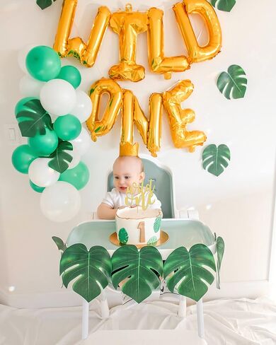 Myamped Wild One Cake Topper - Glitter Golden 1st Birthday Cake Counting Supplies ، مناسبة لمصالح استحمام الطفل ، وتكشف الجنس ، أو حفلة عيد الميلاد الأولى أو الدعائم in Kuwait