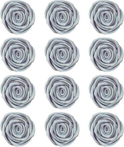 Confect Metallic Edible Lumniscent Pearl Roses | Edible Christmas Cupcake Toppers | Edible Flower For Cake Decorating | Edible Metallic Sugar - Soy-Free, Dairy-Free, Palm Oil-Free -Pack of 12 in Saudi Arabia