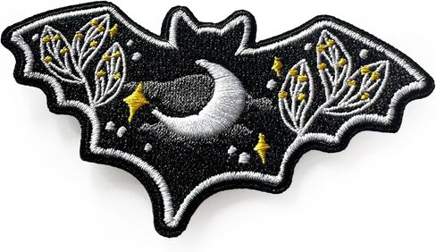 Bat Patch Iron On Embroidered Gothic Spooky Patches 3.5" by EspiLane in Saudi Arabia
