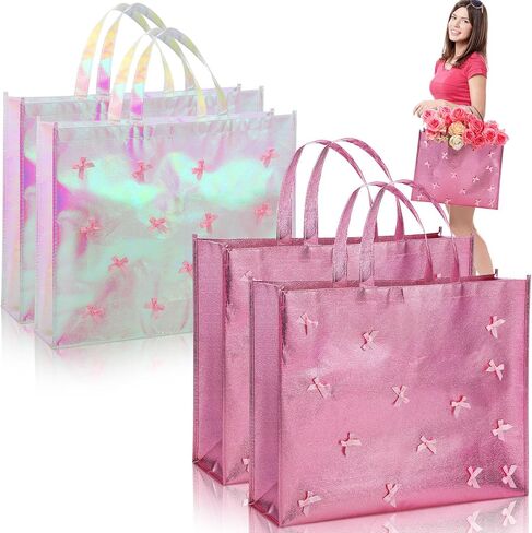 PerKoop 4 Pcs Extra Large Paw Print Gift Bags 20 x 16 Inch Jumbo Dog Paw Bag Reusable Non Woven Gift Bags for Puppy Birthday Party Supplies in Saudi Arabia