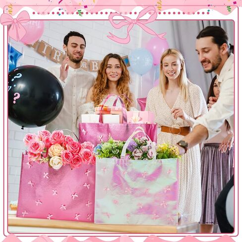 PerKoop 4 Pcs Extra Large Paw Print Gift Bags 20 x 16 Inch Jumbo Dog Paw Bag Reusable Non Woven Gift Bags for Puppy Birthday Party Supplies in Saudi Arabia