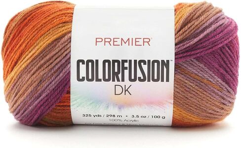 Premier Yarns Colorfusion DK Weight Yarn, Acrylic Yarn with Colorful Self-Striping Hues, Machine-Washable, Autumn Sky, 3.5 oz, 325 Yards in Saudi Arabia