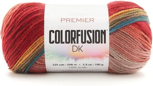 Premier Yarns Colorfusion DK Weight Yarn, Acrylic Yarn with Colorful Self-Striping Hues, Machine-Washable, Autumn Sky, 3.5 oz, 325 Yards in Saudi Arabia