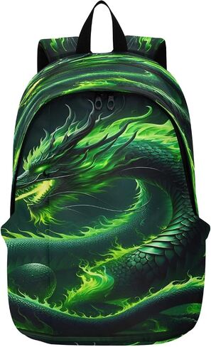 حقيبة تحمل على الظهر Green Fire Dragon للنساء للنساء حقائب الظهر للكلية. in Saudi Arabia