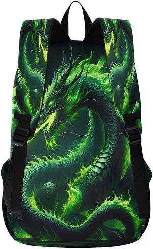 حقيبة تحمل على الظهر Green Fire Dragon للنساء للنساء حقائب الظهر للكلية. in Saudi Arabia