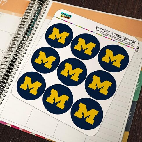 University of Michigan Primary Logo Planner Calendar Scrapbooking Crafting Stickers in Saudi Arabia