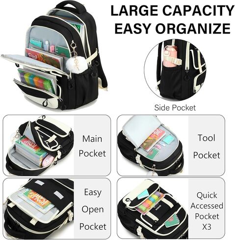 حقيبة ظهر للمدرسة للبنات ، حقيبة الظهر المحمول 15.6 بوصة الأطفال الابتدائية الأوسط المدارس الثانوية حقيبة مكافحة السرقة لطيبة الكتب الكلية للمراهقين الفتيات الطلاب in Kuwait
