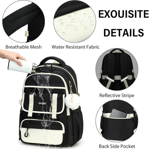 حقيبة ظهر للمدرسة للبنات ، حقيبة الظهر المحمول 15.6 بوصة الأطفال الابتدائية الأوسط المدارس الثانوية حقيبة مكافحة السرقة لطيبة الكتب الكلية للمراهقين الفتيات الطلاب in Kuwait